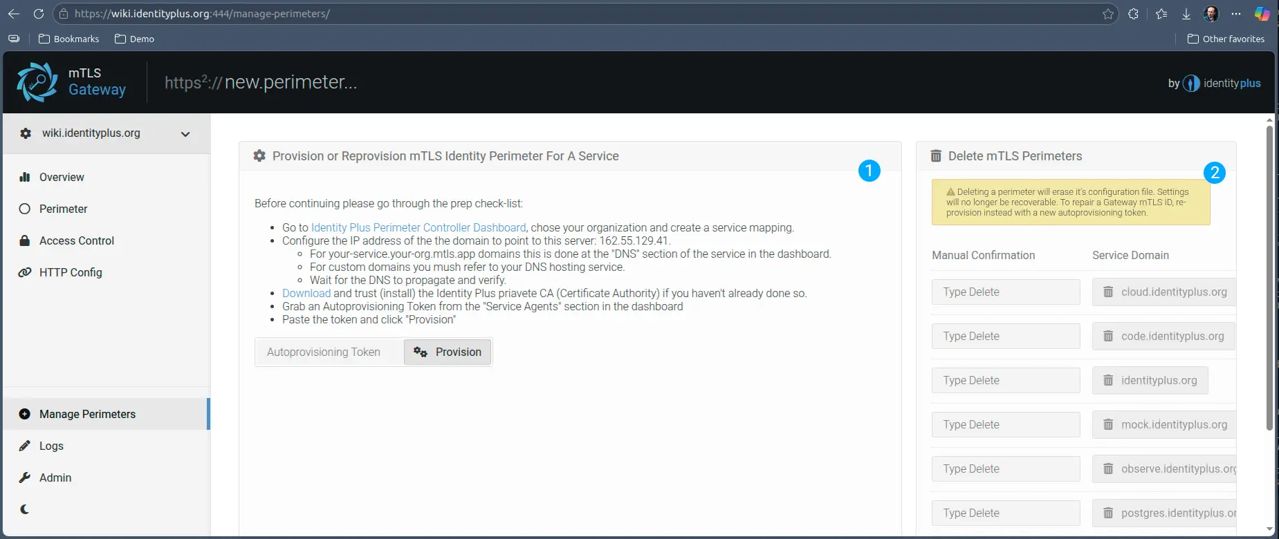 Managing mTLS Perimeters