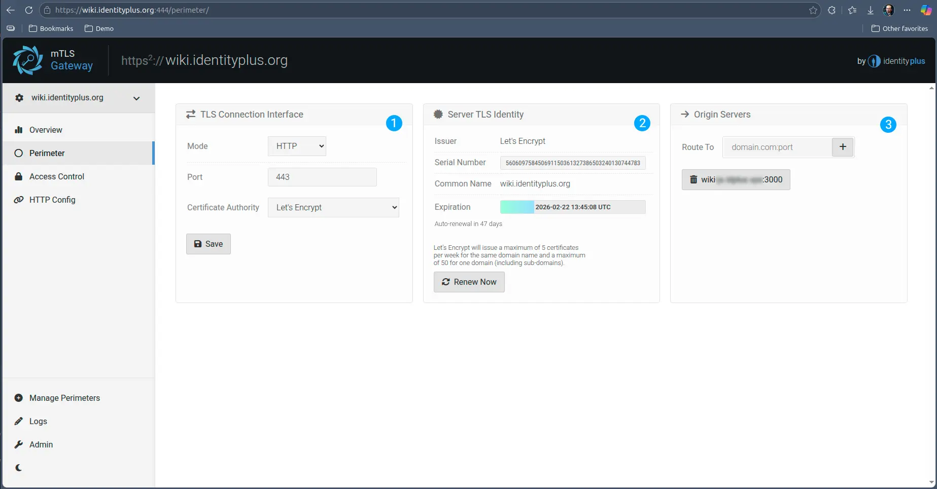 Configuring the mTLS Perimeter